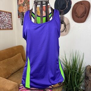 Xersion | Purple and green racerback tank top | S